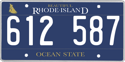 RI license plate 612587