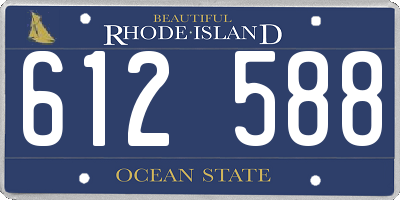 RI license plate 612588