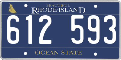 RI license plate 612593
