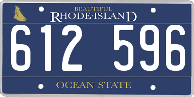 RI license plate 612596