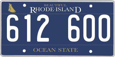 RI license plate 612600