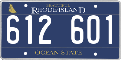 RI license plate 612601