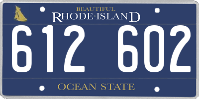 RI license plate 612602
