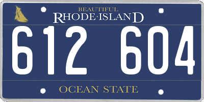 RI license plate 612604