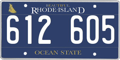 RI license plate 612605