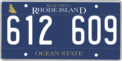 RI license plate 612609