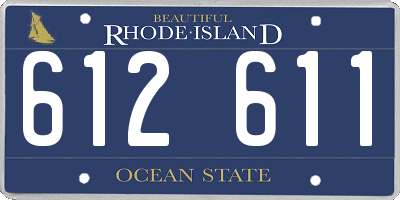 RI license plate 612611