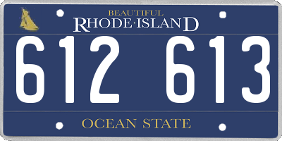 RI license plate 612613