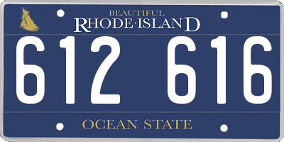 RI license plate 612616
