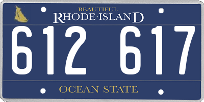 RI license plate 612617