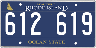 RI license plate 612619