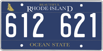 RI license plate 612621