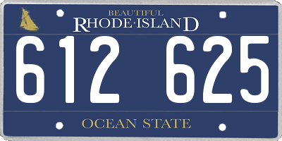RI license plate 612625