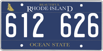 RI license plate 612626