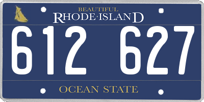 RI license plate 612627