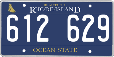 RI license plate 612629