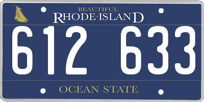 RI license plate 612633