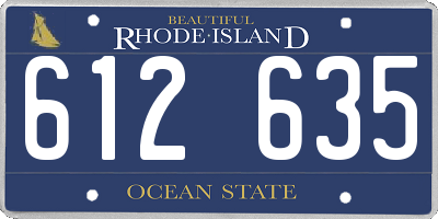 RI license plate 612635