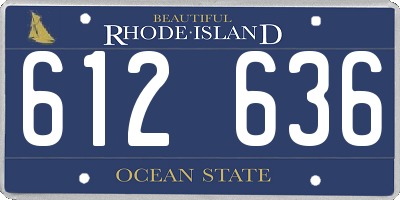RI license plate 612636