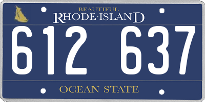 RI license plate 612637