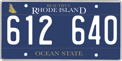 RI license plate 612640