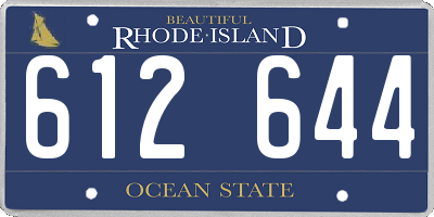 RI license plate 612644