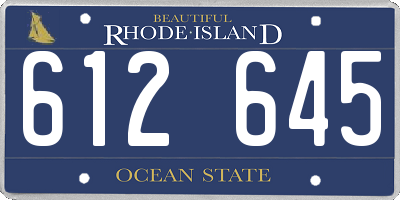 RI license plate 612645