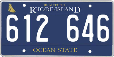 RI license plate 612646