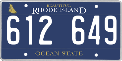RI license plate 612649