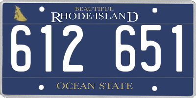 RI license plate 612651