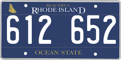 RI license plate 612652