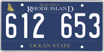 RI license plate 612653