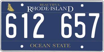 RI license plate 612657