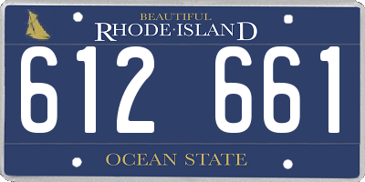 RI license plate 612661