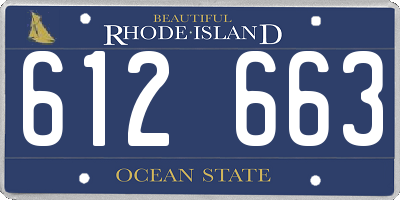 RI license plate 612663