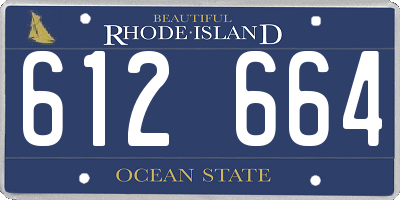 RI license plate 612664