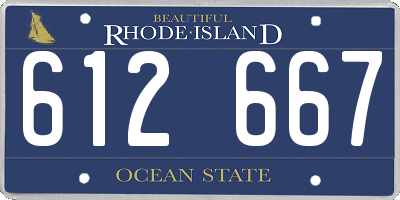 RI license plate 612667