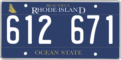 RI license plate 612671