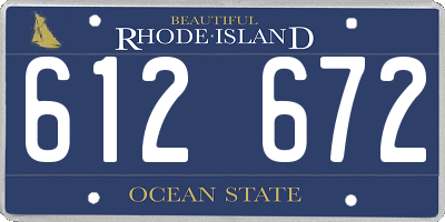 RI license plate 612672