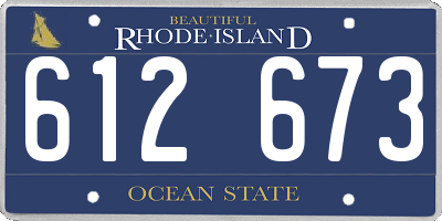 RI license plate 612673