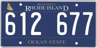RI license plate 612677