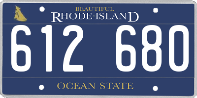 RI license plate 612680