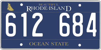 RI license plate 612684