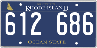 RI license plate 612686