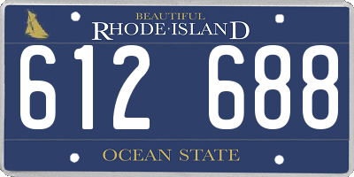 RI license plate 612688