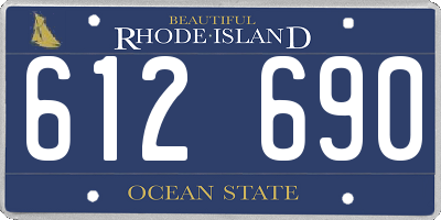 RI license plate 612690
