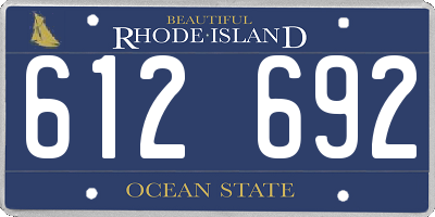 RI license plate 612692