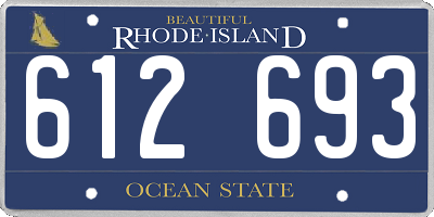 RI license plate 612693
