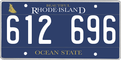 RI license plate 612696