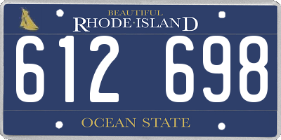 RI license plate 612698